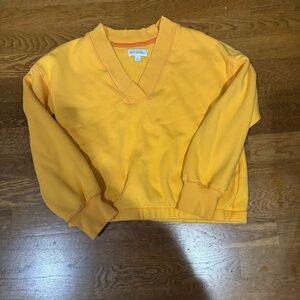 Yellow V-Neck Women's Sweater free assembly